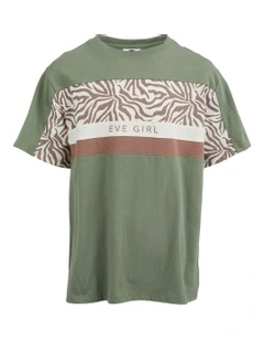 Savannah Panel Tee (8-16 Years) in Khaki