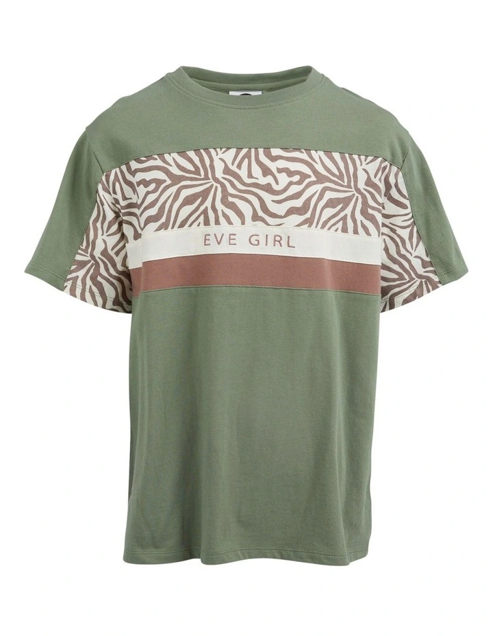 Savannah Panel Tee (8-16 Years) in Khaki image 1