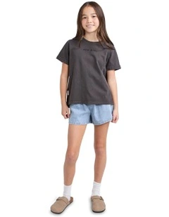 Washed Tee (8 - 16 Years) in Washed Black