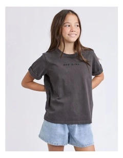 Washed Tee (8 - 16 Years) in Washed Black