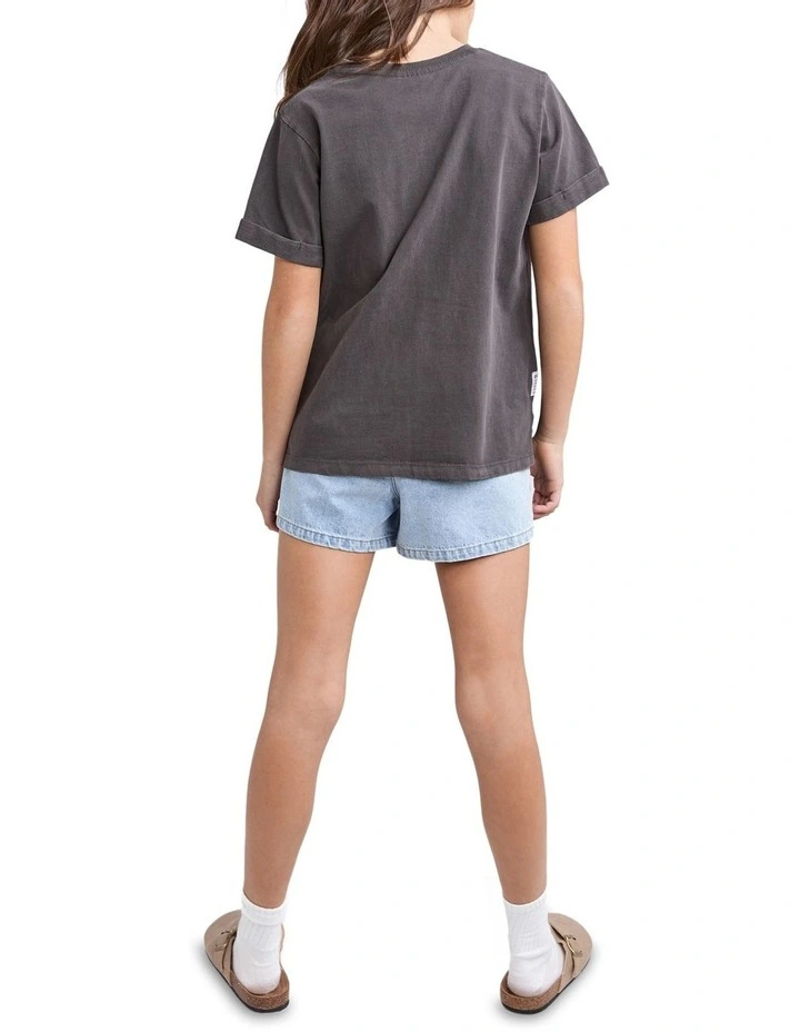 Washed Tee (8 - 16 Years) in Washed Black image 2