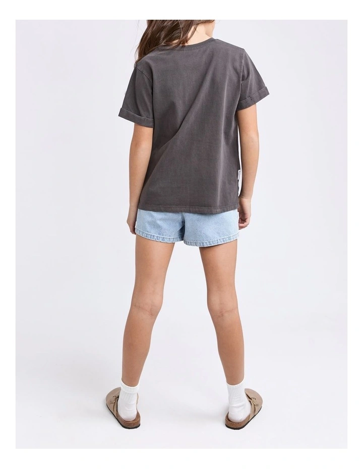 Washed Tee (8 - 16 Years) in Washed Black image 2