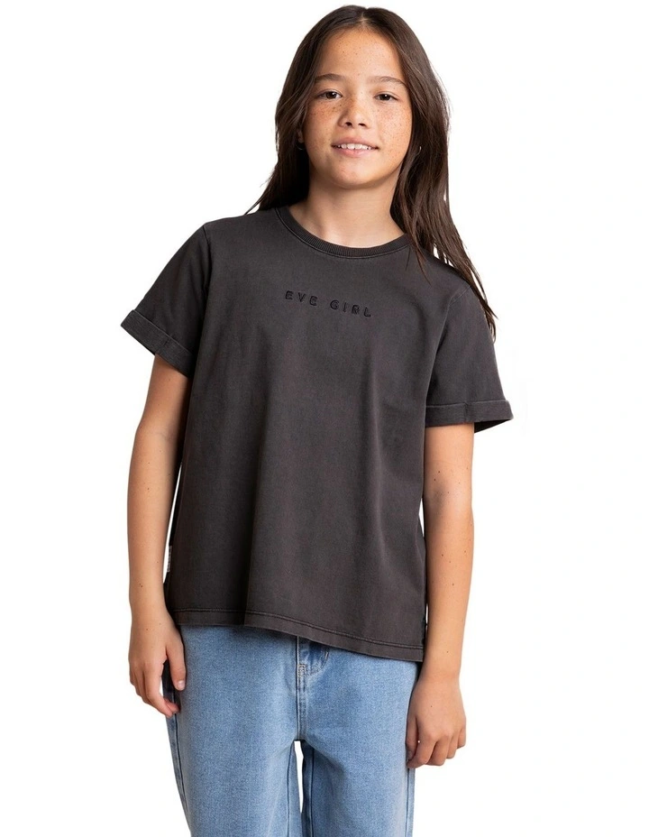 Washed Tee (8 - 16 Years) in Washed Black image 3