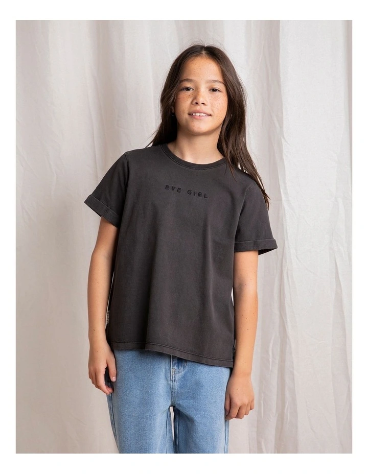 Washed Tee (8 - 16 Years) in Washed Black image 3