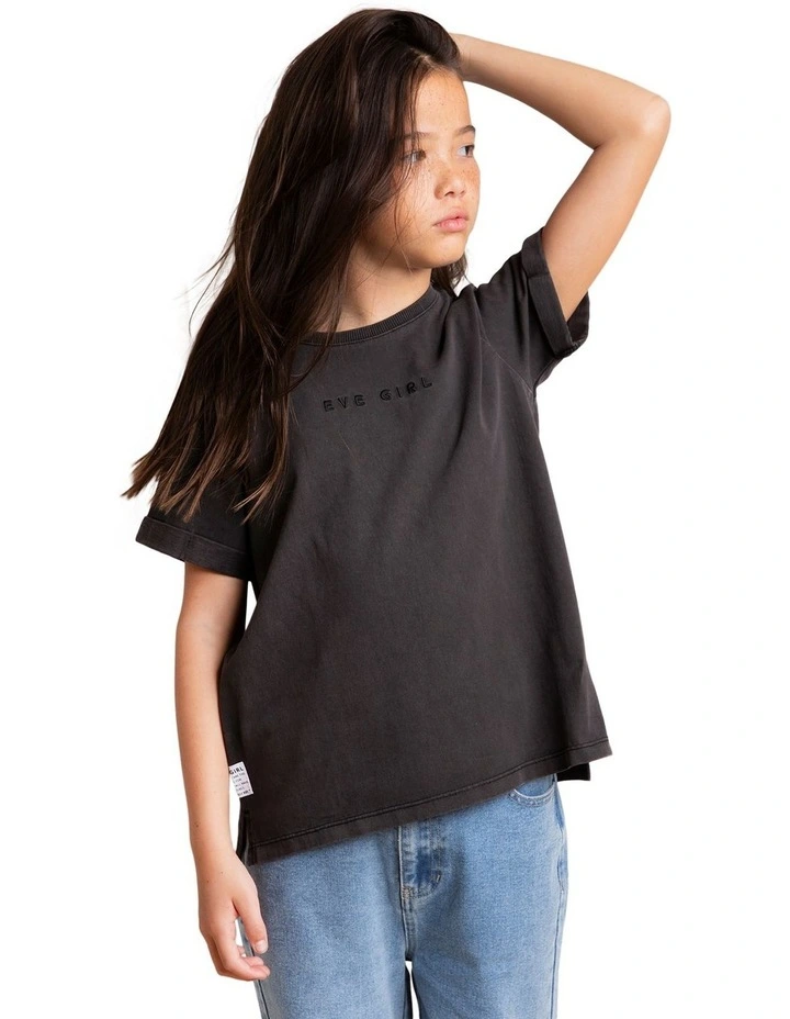 Washed Tee (8 - 16 Years) in Washed Black image 4