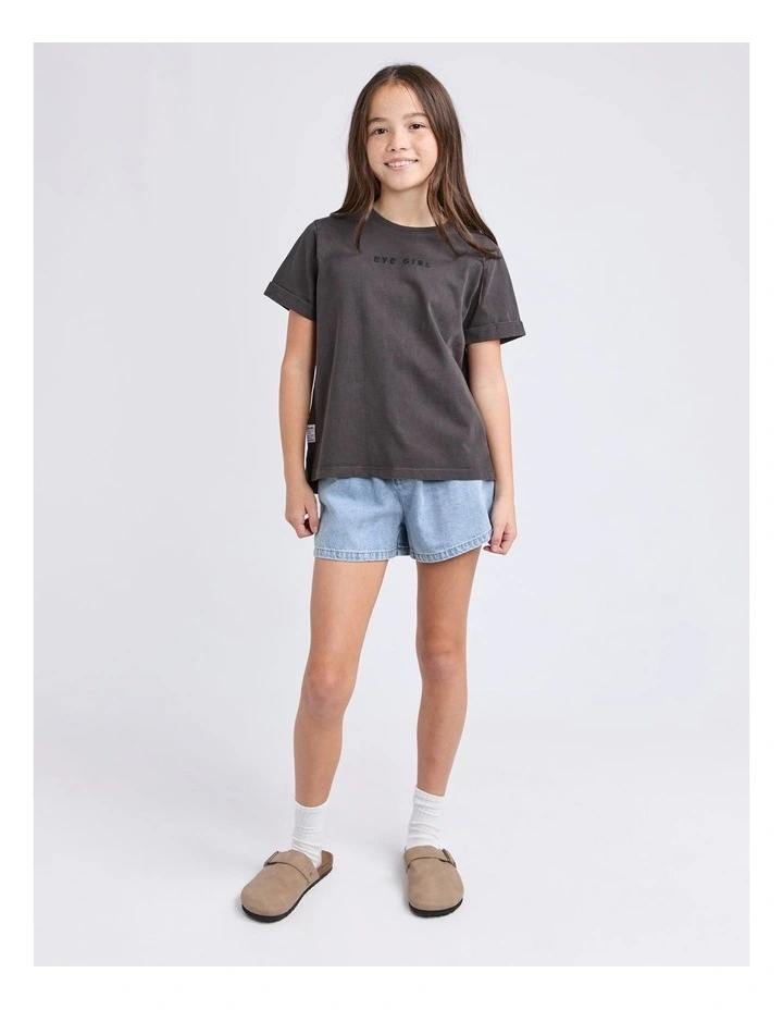Washed Tee (8 - 16 Years) in Washed Black image 4