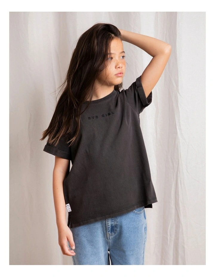 Washed Tee (8 - 16 Years) in Washed Black image 5