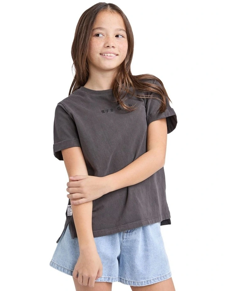 Washed Tee (8 - 16 Years) in Washed Black image 6