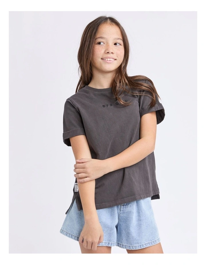 Washed Tee (8 - 16 Years) in Washed Black image 6