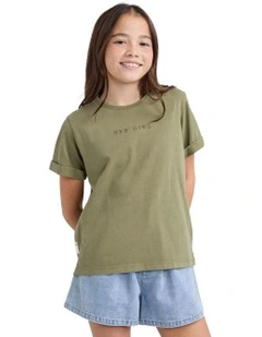 Washed Tee (8-16 Years) in Khaki
