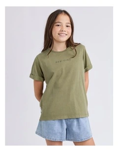 Washed Tee (8-16 Years) in Khaki