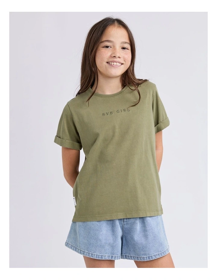 Washed Tee (8-16 Years) in Khaki image 1