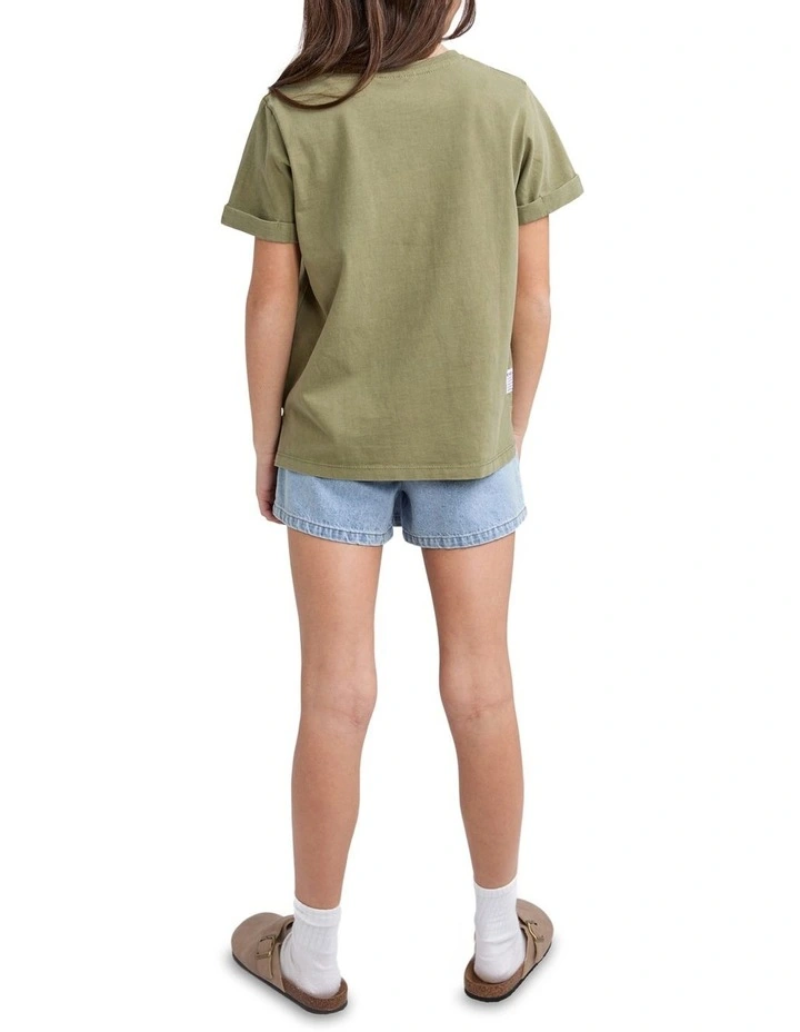 Washed Tee (8-16 Years) in Khaki image 2