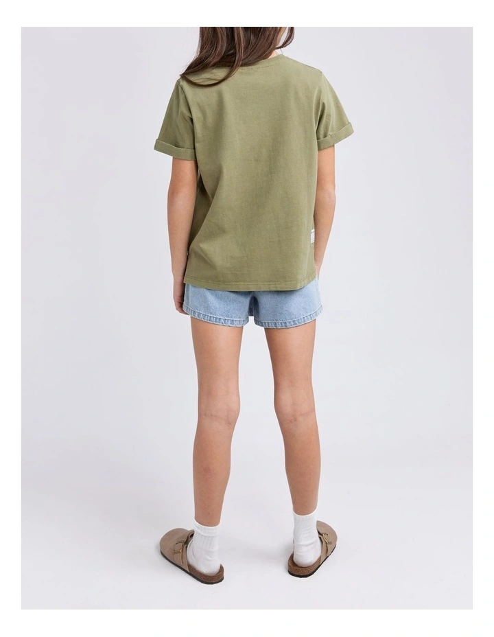 Washed Tee (8-16 Years) in Khaki image 2