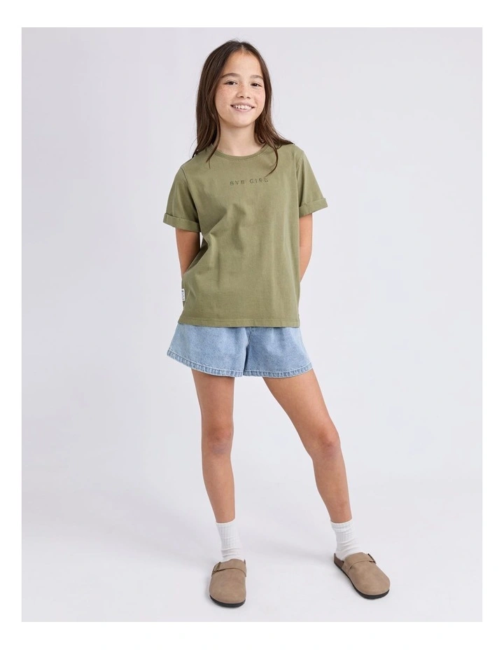 Washed Tee (8-16 Years) in Khaki image 3