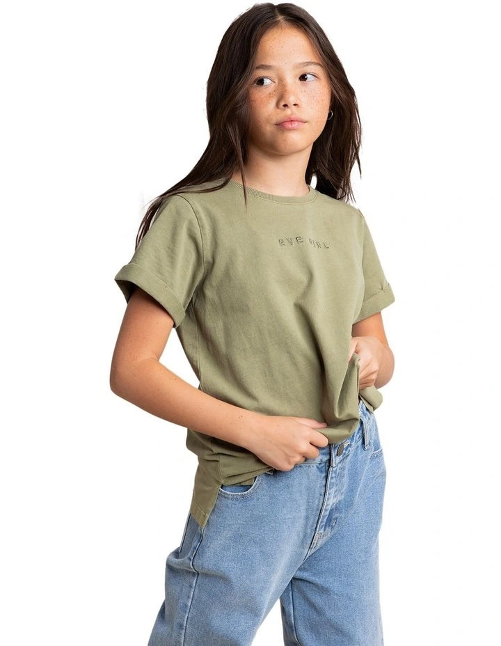 Washed Tee (8-16 Years) in Khaki image 4