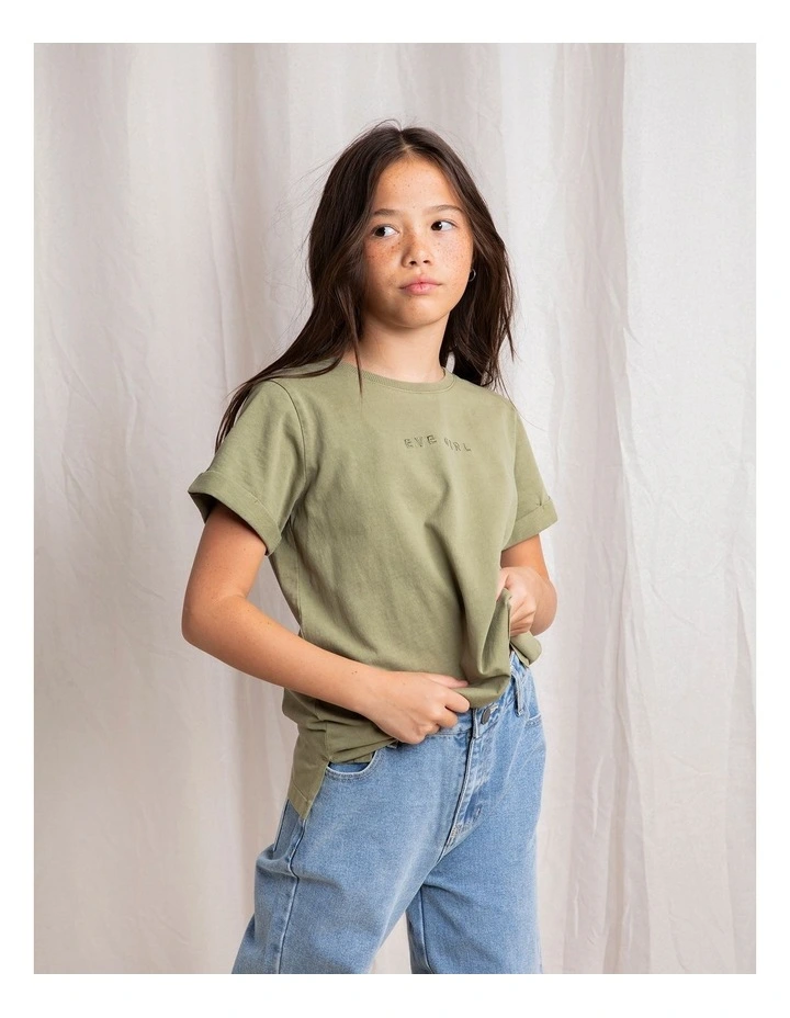 Washed Tee (8-16 Years) in Khaki image 4