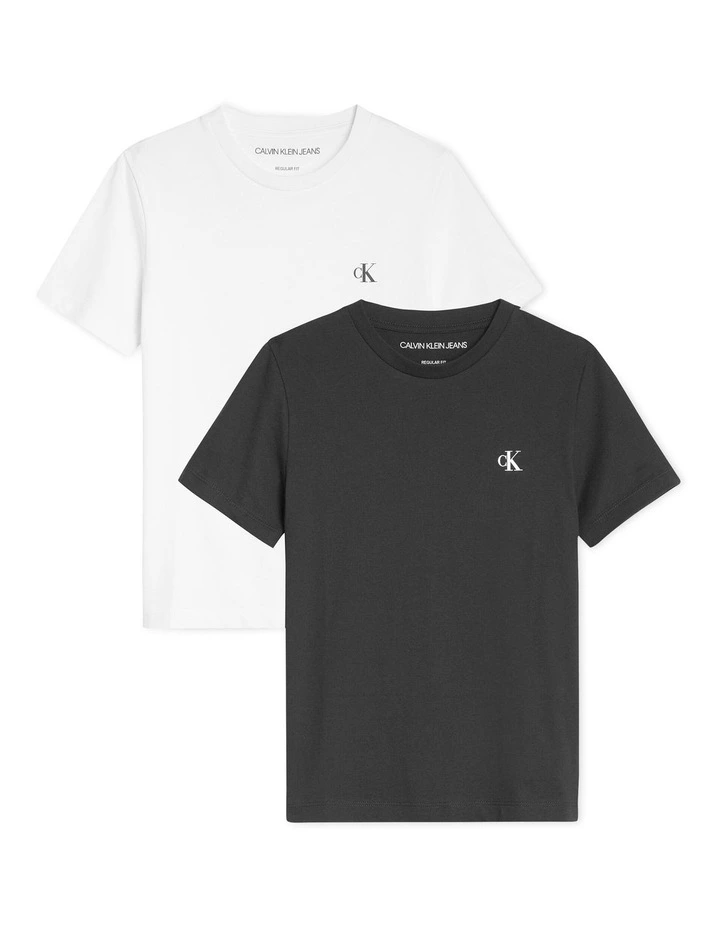 Monogram Top (8-16 Years) 2 Pack in White/Black image 1