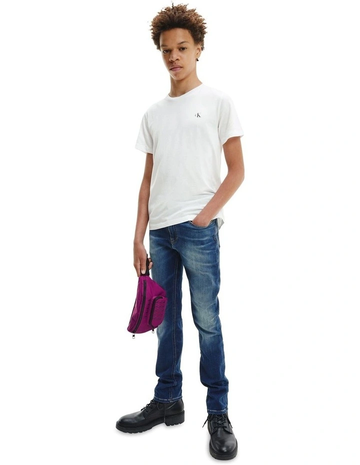 Monogram Top (8-16 Years) 2 Pack in White/Black image 3
