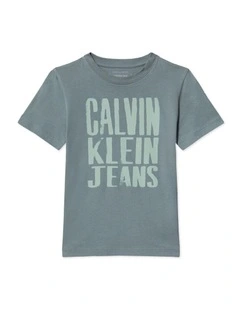 Slogan Graphic T-shirt (8-16 Years) in Grey