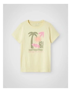 Faslia Printed T-shirt in Pastel Yellow