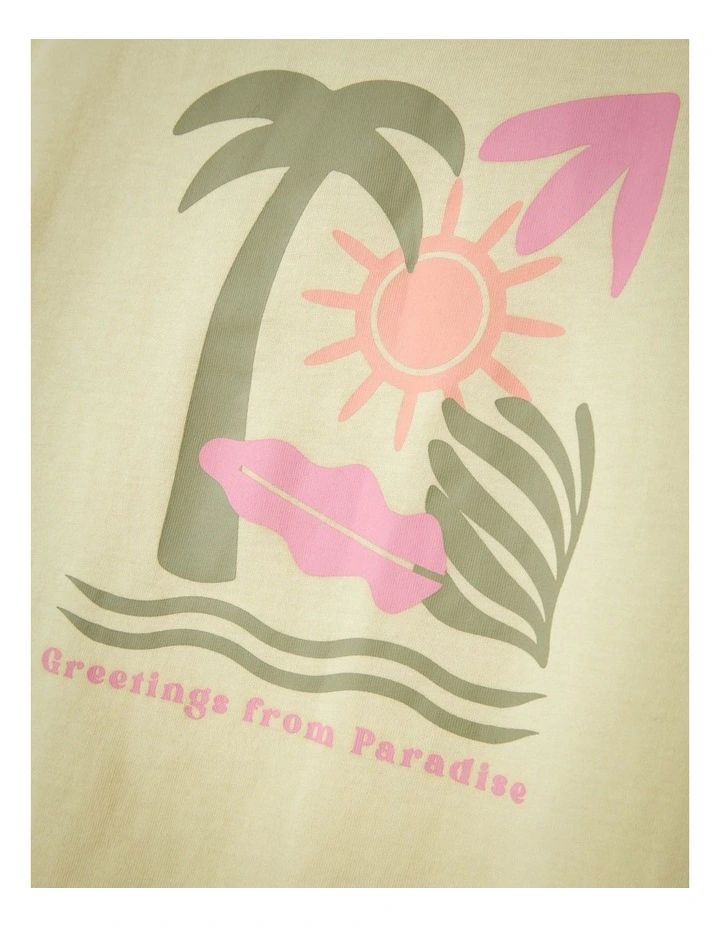 Faslia Printed T-shirt in Pastel Yellow image 3