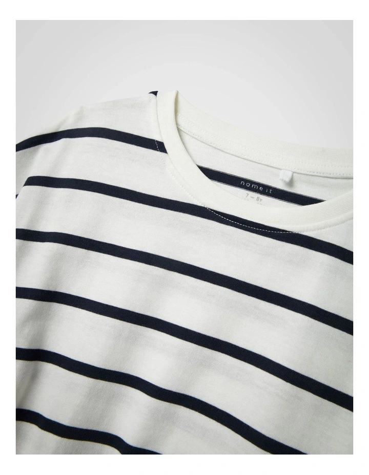Funion Cropped Stripe T-shirt in Blue image 3