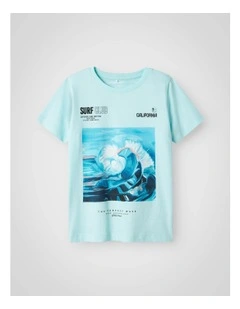 Zafot Short-Sleeved T-shirt in Blue Tint