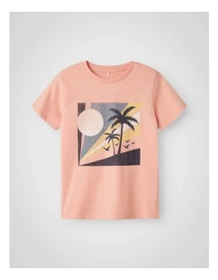 Falian Short Sleeved T-shirt in Peach Pearl