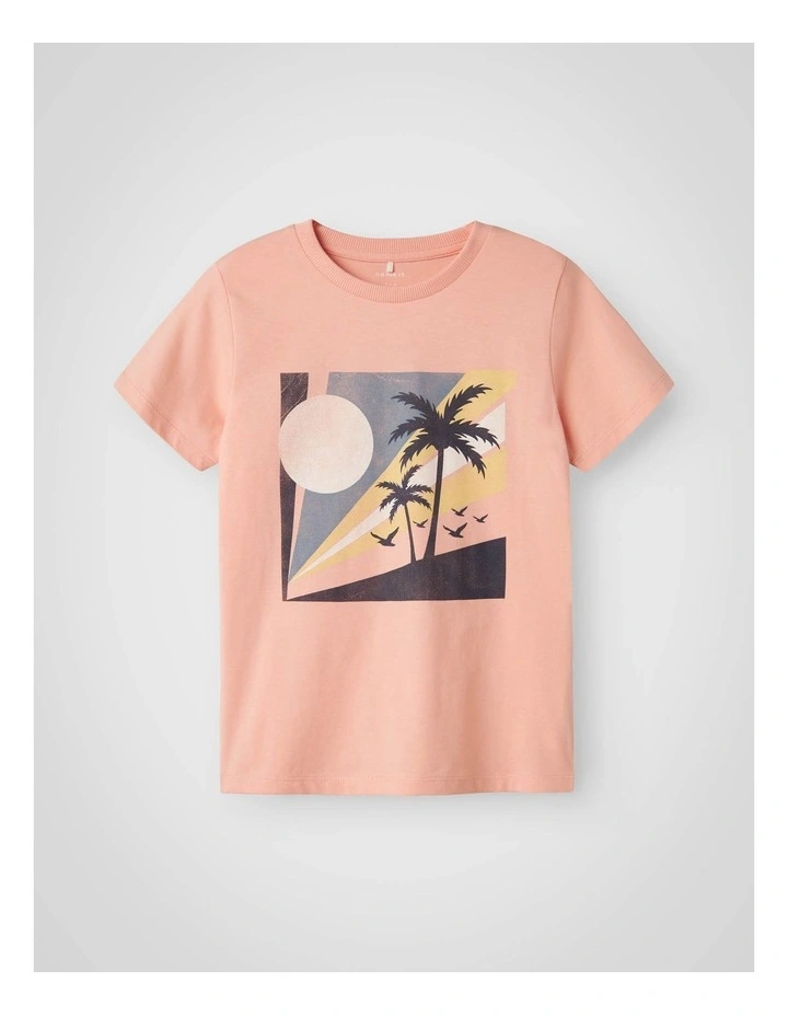 Falian Short Sleeved T-shirt in Peach Pearl image 1