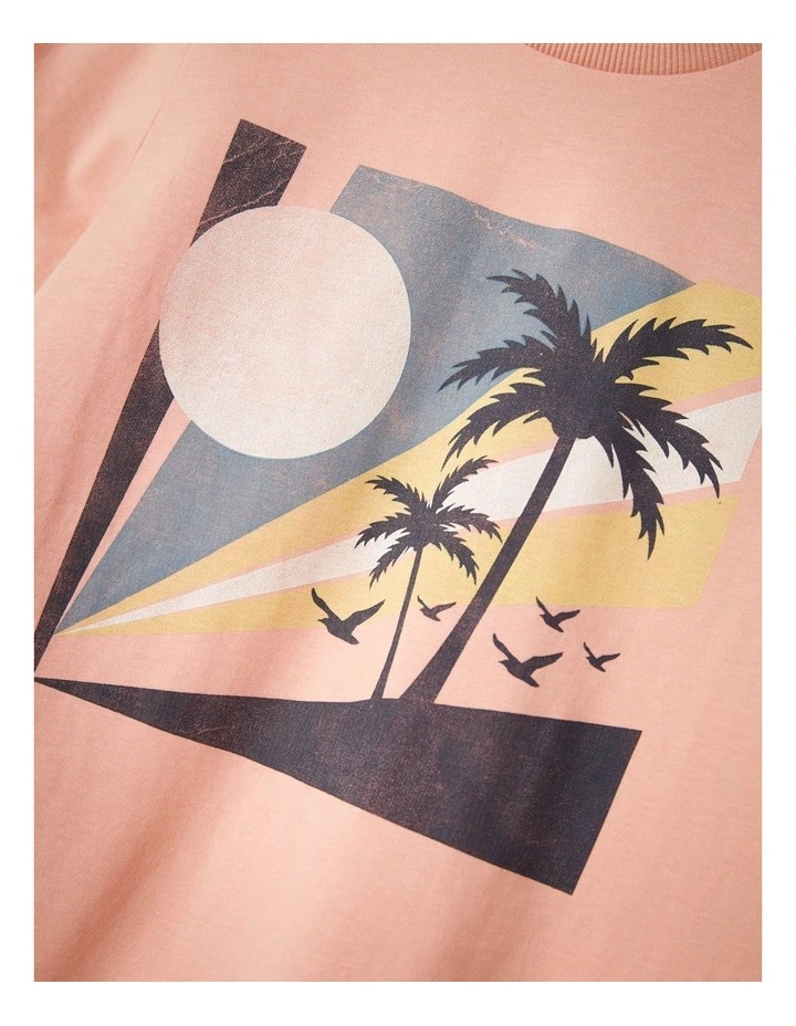 Falian Short Sleeved T-shirt in Peach Pearl image 3