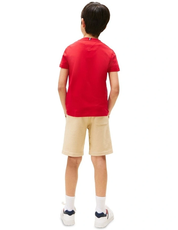 Textured Graphic Print Tee 8-16 in Red image 2
