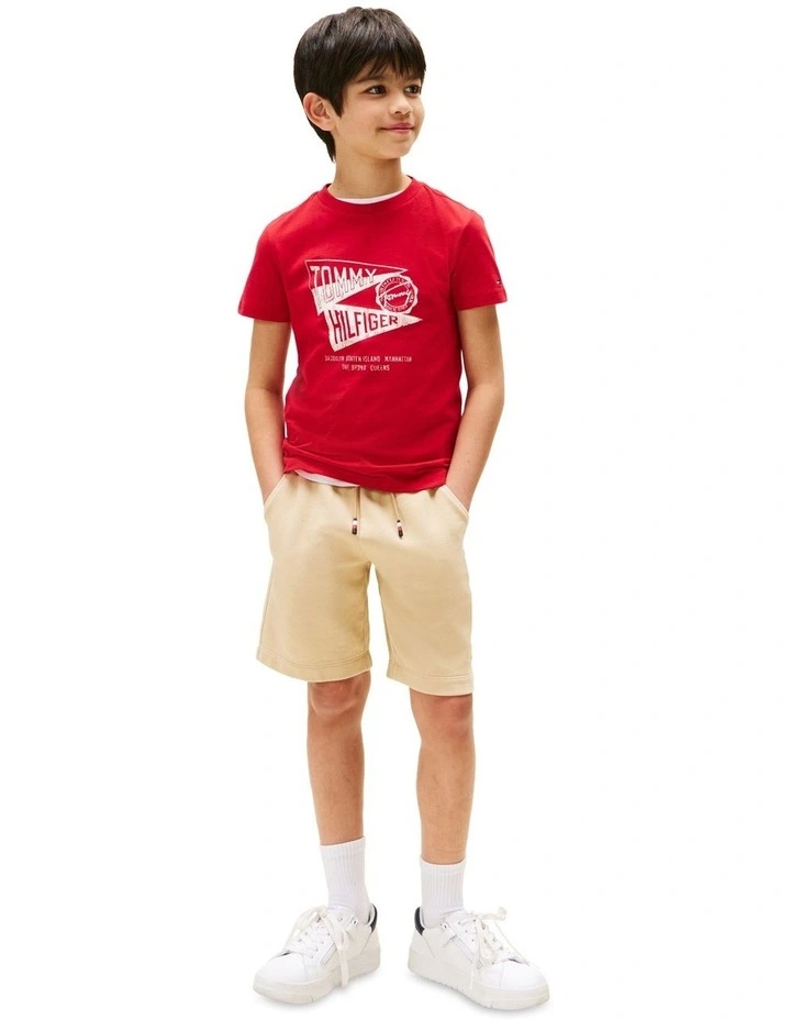 Textured Graphic Print Tee 8-16 in Red image 4