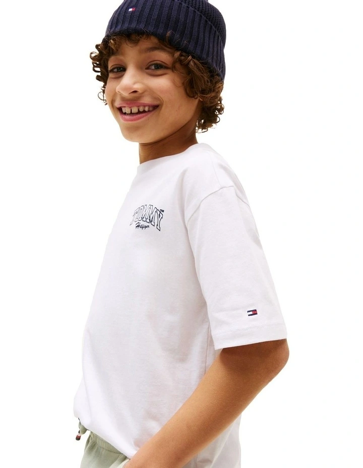 Varsity Back Graphic T-shirt 8-16 in White image 3