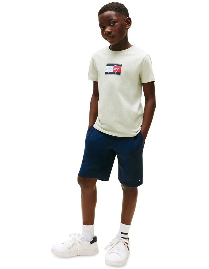 Signature Logo Crew Neck T-shirt (8-16 Years) in Green image 4