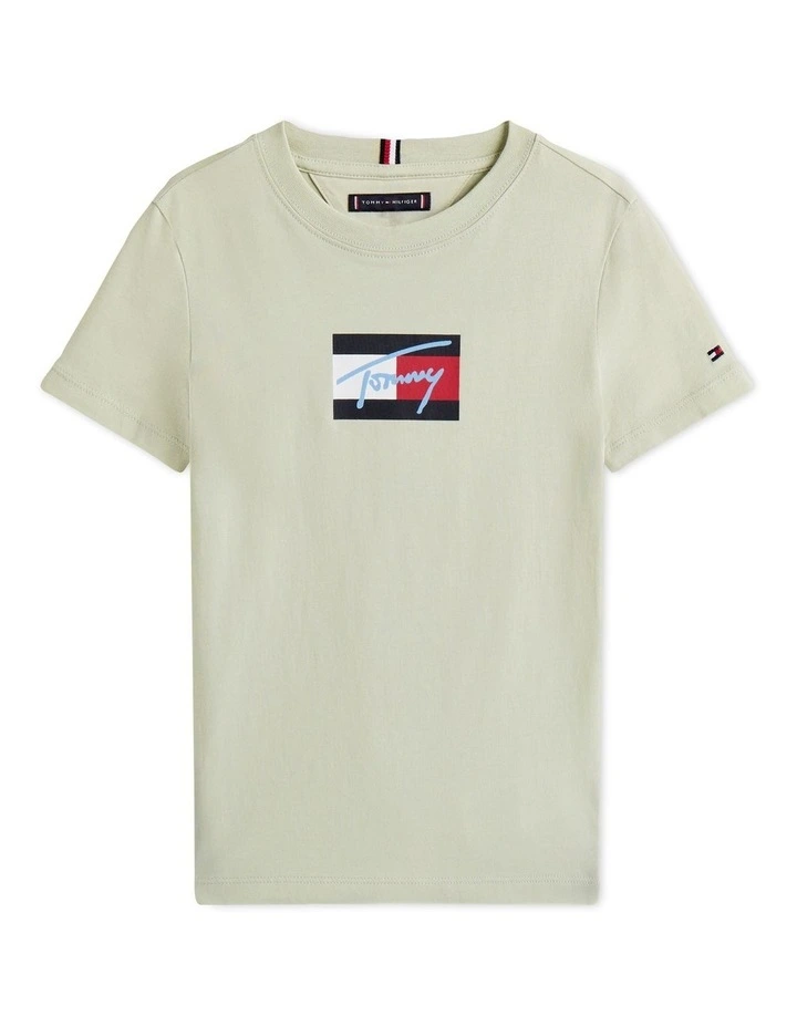 Signature Logo Crew Neck T-shirt (8-16 Years) in Green image 5