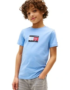 Signature Logo Crew Neck T-shirt (8-16 Years) in Blue