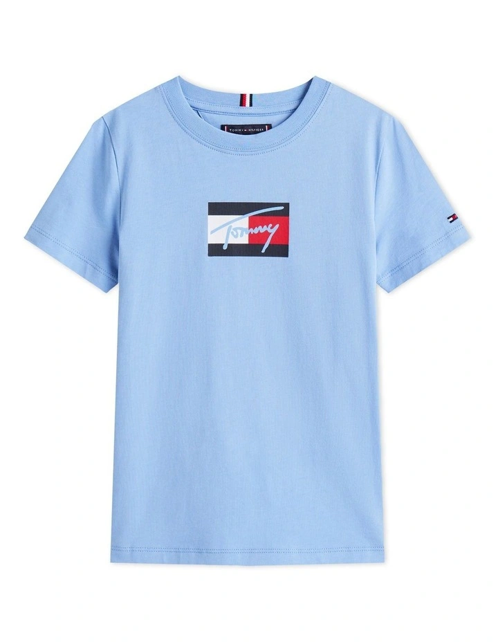 Signature Logo Crew Neck T-shirt (8-16 Years) in Blue image 5
