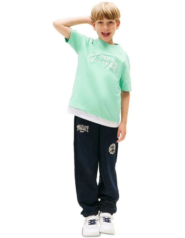 Mixed Logo Raglan Sleeve T-shirt (8-16Years) in Green image 4