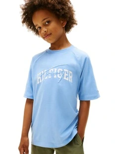 Mixed Logo Raglan Sleeve T-Shirt (8-16Years) in Blue