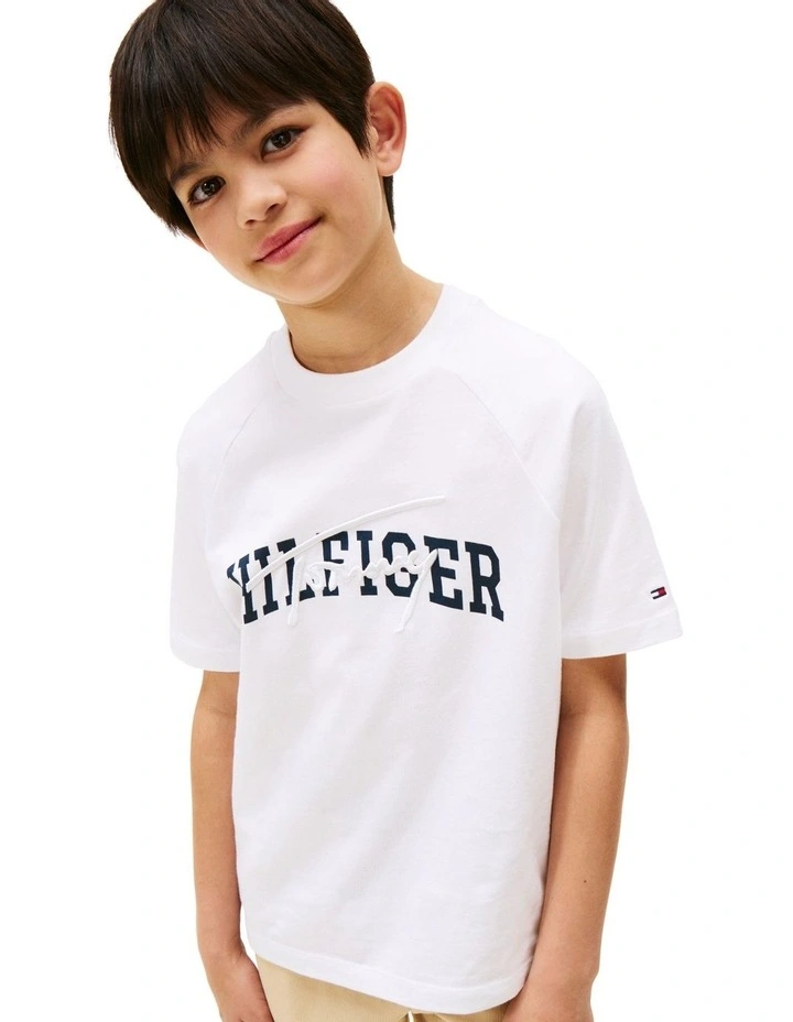 Mixed Logo Raglan Sleeve T-Shirt (8-16Years) in White image 3