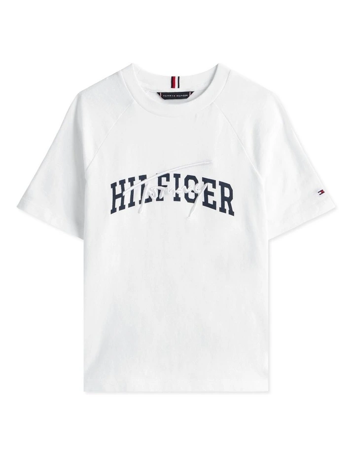 Mixed Logo Raglan Sleeve T-Shirt (8-16Years) in White image 5