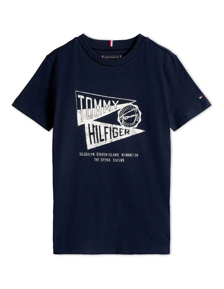 Textured Graphic Print Tee (3-7 Years) in Blue image 5