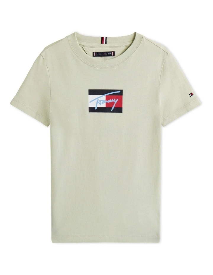 Signature Logo Crew Neck T-shirt (3-7 Years) in Green image 5