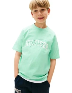 Mixed Logo Raglan Sleeve T-Shirt (3-7Years) in Green