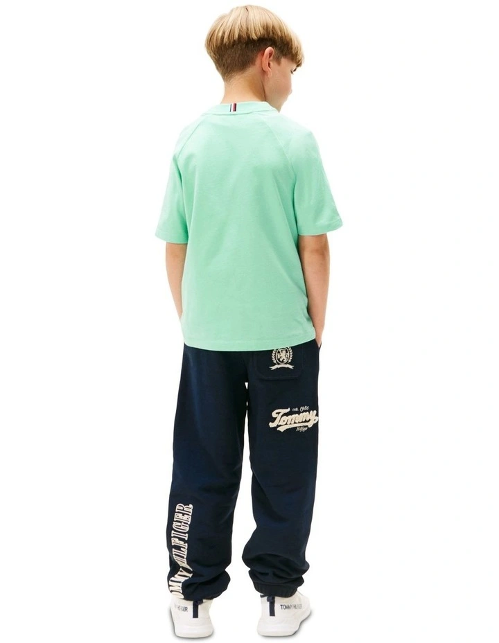 Mixed Logo Raglan Sleeve T-Shirt (3-7Years) in Green image 2