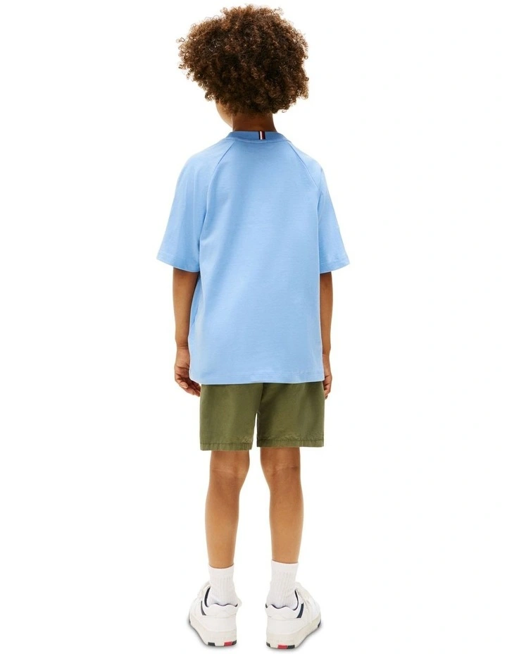 Mixed Logo Raglan Sleeve T-shirt (3-7Years) in Blue image 2