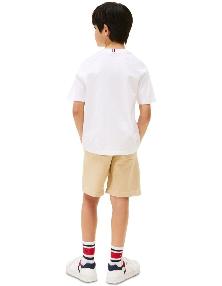 Mixed Logo Raglan Sleeve T-Shirt (3-7Years) in White image 2