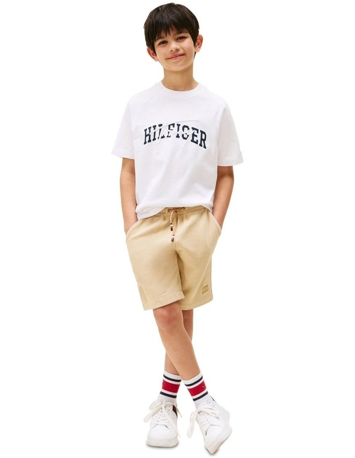 Mixed Logo Raglan Sleeve T-Shirt (3-7Years) in White image 4