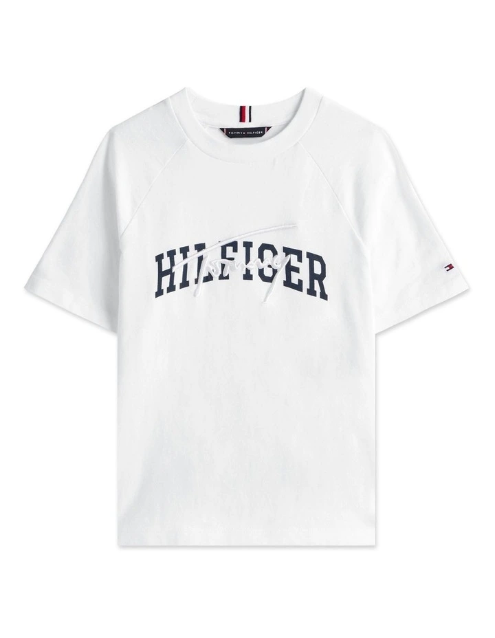 Mixed Logo Raglan Sleeve T-Shirt (3-7Years) in White image 5